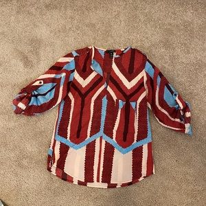 Aqua mixed color blouse